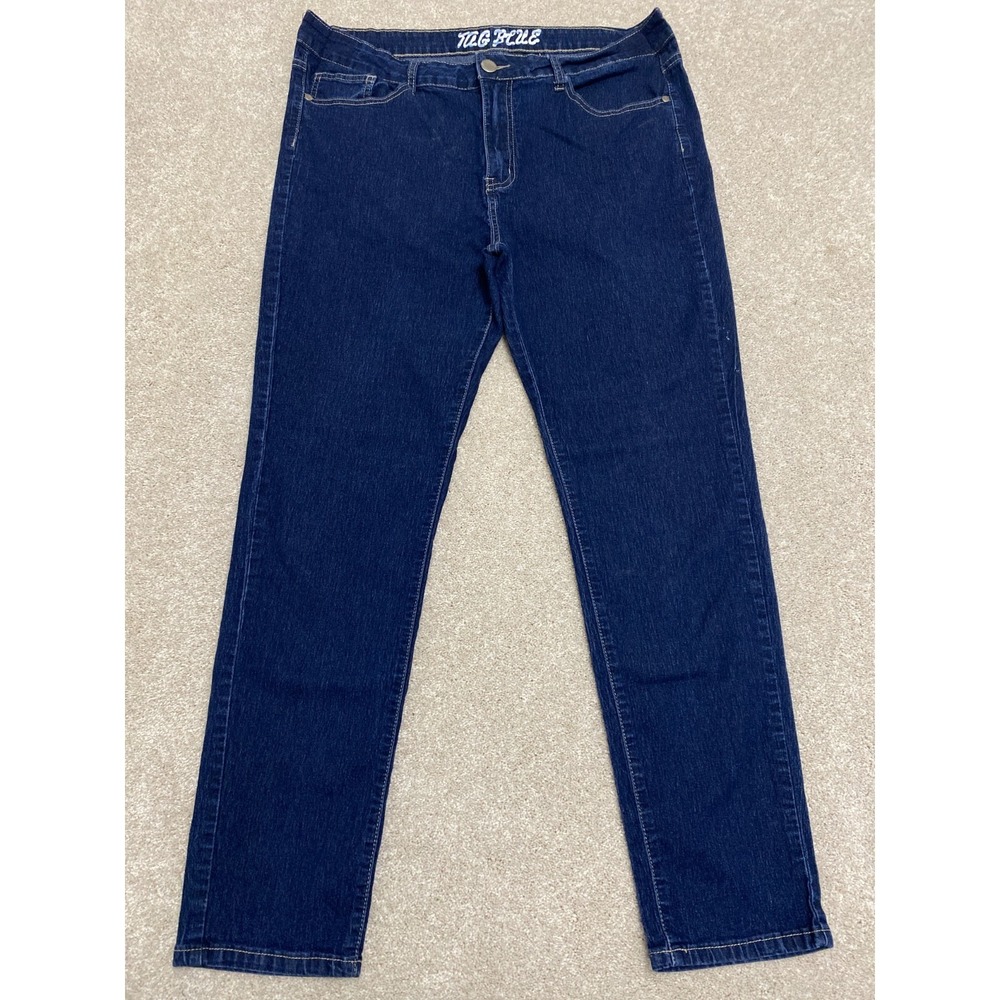 Tag Blue Junior's 21/22 Straight Leg Stretch Dark Wash Jeans
